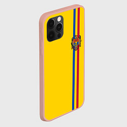 Чехол для iPhone 12 Pro Max Молдавия: лента с гербом, цвет: 3D-светло-розовый — фото 2