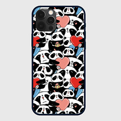 Чехол для iPhone 12 Pro Max Funny Pandas, цвет: 3D-черный