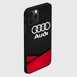 Чехол для iPhone 12 Pro Max Audi: Grey Carbon, цвет: 3D-черный — фото 2