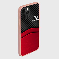 Чехол для iPhone 12 Pro Max Lexus: Red Carbon, цвет: 3D-светло-розовый — фото 2