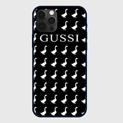 Чехол для iPhone 12 Pro Max GUSSI Black, цвет: 3D-черный