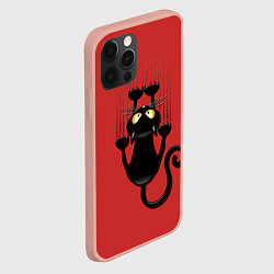 Чехол для iPhone 12 Pro Max Черный кот, цвет: 3D-светло-розовый — фото 2