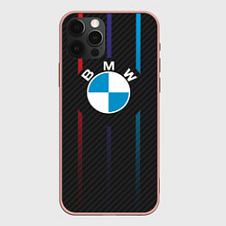 Чехол для iPhone 12 Pro Max BMW: Three Lines, цвет: 3D-светло-розовый