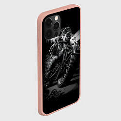 Чехол для iPhone 12 Pro Max Бульдог-байкер, цвет: 3D-светло-розовый — фото 2