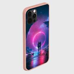 Чехол для iPhone 12 Pro Max Любовь в космосе, цвет: 3D-светло-розовый — фото 2
