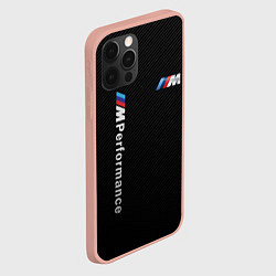 Чехол для iPhone 12 Pro Max BMW M PERFORMANCE CARBON КАРБОН, цвет: 3D-светло-розовый — фото 2