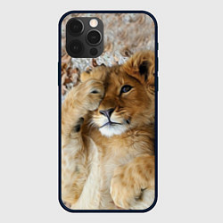 Чехол для iPhone 12 Pro Max Львенок, цвет: 3D-черный