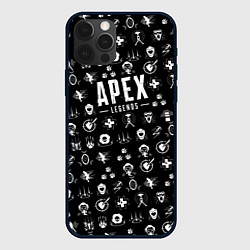 Чехол для iPhone 12 Pro Max Apex Legends: Black Pattern, цвет: 3D-черный