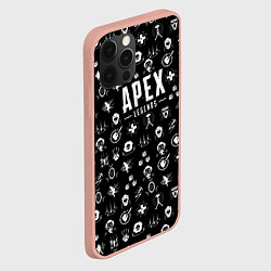 Чехол для iPhone 12 Pro Max Apex Legends: Black Pattern, цвет: 3D-светло-розовый — фото 2