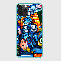 Чехол для iPhone 12 Pro Max Graffiti Exclusive, цвет: 3D-мятный