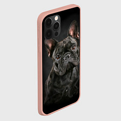Чехол для iPhone 12 Pro Max Французский бульдог, цвет: 3D-светло-розовый — фото 2