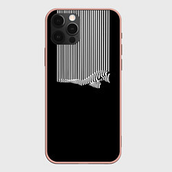 Чехол для iPhone 12 Pro Max Полосатый Стиль, цвет: 3D-светло-розовый