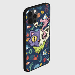 Чехол для iPhone 12 Pro Max Cat skull - art, цвет: 3D-черный — фото 2