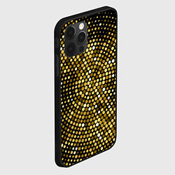 Чехол для iPhone 12 Pro Max Золотые блестящие блестки, цвет: 3D-черный — фото 2