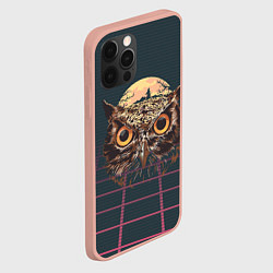 Чехол для iPhone 12 Pro Max Мудрая сова ретро, цвет: 3D-светло-розовый — фото 2