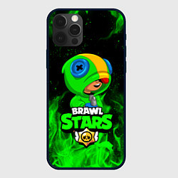 Чехол iPhone 12 Pro Max BRAWL STARS LEON ЛЕОН ЗЕЛЁНЫЙ ОГОНЬ