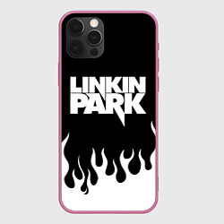 Чехол для iPhone 12 Pro Max Linkin Park: Black Flame, цвет: 3D-малиновый