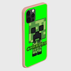 Чехол для iPhone 12 Pro Max MINECRAFT CREEPER, цвет: 3D-светло-розовый — фото 2