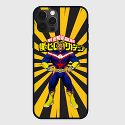 Чехол для iPhone 12 Pro Max MY HERO ACADEMIA желтые полосы, цвет: 3D-черный