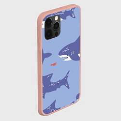 Чехол для iPhone 12 Pro Max Акулий косяк, цвет: 3D-светло-розовый — фото 2