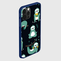 Чехол для iPhone 12 Pro Max Ленивцы, цвет: 3D-тёмно-синий — фото 2