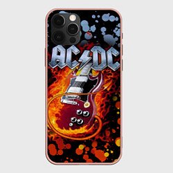 Чехол для iPhone 12 Pro Max ACDC, цвет: 3D-светло-розовый