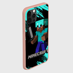 Чехол для iPhone 12 Pro Max MINECRAFT, цвет: 3D-светло-розовый — фото 2