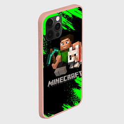 Чехол для iPhone 12 Pro Max MINECRAFT, цвет: 3D-светло-розовый — фото 2