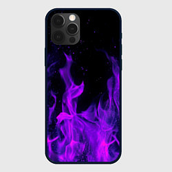 Чехол для iPhone 12 Pro Max ФИОЛЕТОВЫЙ ОГОНЬ, цвет: 3D-черный