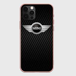 Чехол для iPhone 12 Pro Max MINI COOPER CARBON, цвет: 3D-светло-розовый