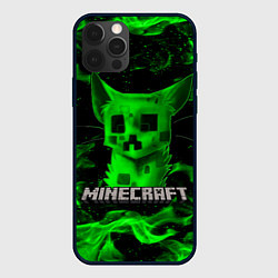 Чехол iPhone 12 Pro Max MINECRAFT CREEPER CAT