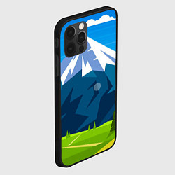 Чехол для iPhone 12 Pro Max Горы пейзаж природа вектор, цвет: 3D-черный — фото 2