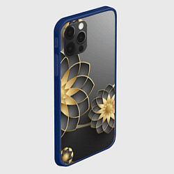 Чехол для iPhone 12 Pro Max 3D цветы, цвет: 3D-тёмно-синий — фото 2