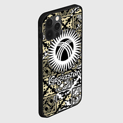 Чехол для iPhone 12 Pro Max Киргизия - национальный орнамент, цвет: 3D-черный — фото 2