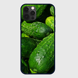 Чехол для iPhone 12 Pro Max Огурцы, цвет: 3D-черный