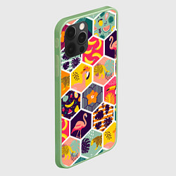 Чехол для iPhone 12 Pro Max Тропические соты, цвет: 3D-салатовый — фото 2
