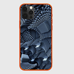Чехол для iPhone 12 Pro Max Геометрия, цвет: 3D-красный