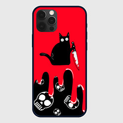 Чехол для iPhone 12 Pro Max WHAT CAT, цвет: 3D-черный