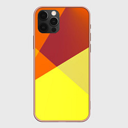 Чехол для iPhone 12 Pro Max Оранжевые углы, цвет: 3D-светло-розовый
