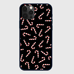 Чехол для iPhone 12 Pro Max Christmas Candy, цвет: 3D-черный