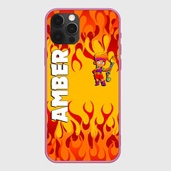 Чехол для iPhone 12 Pro Max Brawl Stars - Amber, цвет: 3D-малиновый