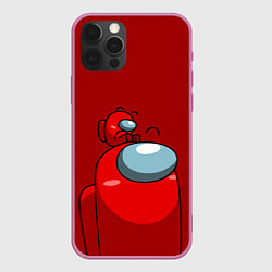 Чехол для iPhone 12 Pro Max МИМИ АМОНГ АС, цвет: 3D-малиновый