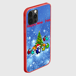 Чехол для iPhone 12 Pro Max Among Us New Year, цвет: 3D-красный — фото 2