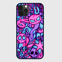 Чехол для iPhone 12 Pro Max Граффити монстры, цвет: 3D-черный