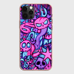 Чехол для iPhone 12 Pro Max Граффити монстры, цвет: 3D-светло-розовый