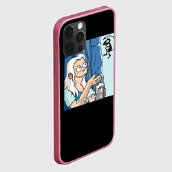 Чехол для iPhone 12 Pro Max Это кот?, цвет: 3D-малиновый — фото 2