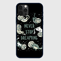 Чехол для iPhone 12 Pro Max Коты в Космосе Мечтай, цвет: 3D-черный