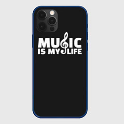 Чехол для iPhone 12 Pro Max Music is My Life, цвет: 3D-тёмно-синий