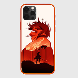 Чехол для iPhone 12 Pro Max Атака Титанов, цвет: 3D-красный
