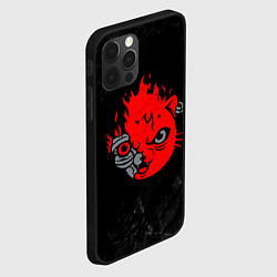 Чехол для iPhone 12 Pro Max CYBERPUNK 2077 КОТ КИАНУ РИВЗ, цвет: 3D-черный — фото 2